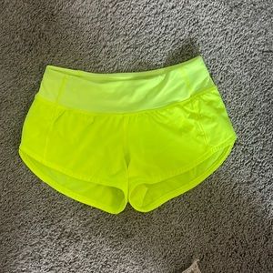 Highlight Yellow Lululemon Speed Up Low-Rise Lined 2.5” Shorts